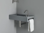Plan vasque lavabo sur mesure : L 50 à 201 x P 30 à 51 cm, finition lisse mate, 10 couleurs au choix, Anti bactérien, résine Akrytan® teinté dans la masse, Livraison Offerte.